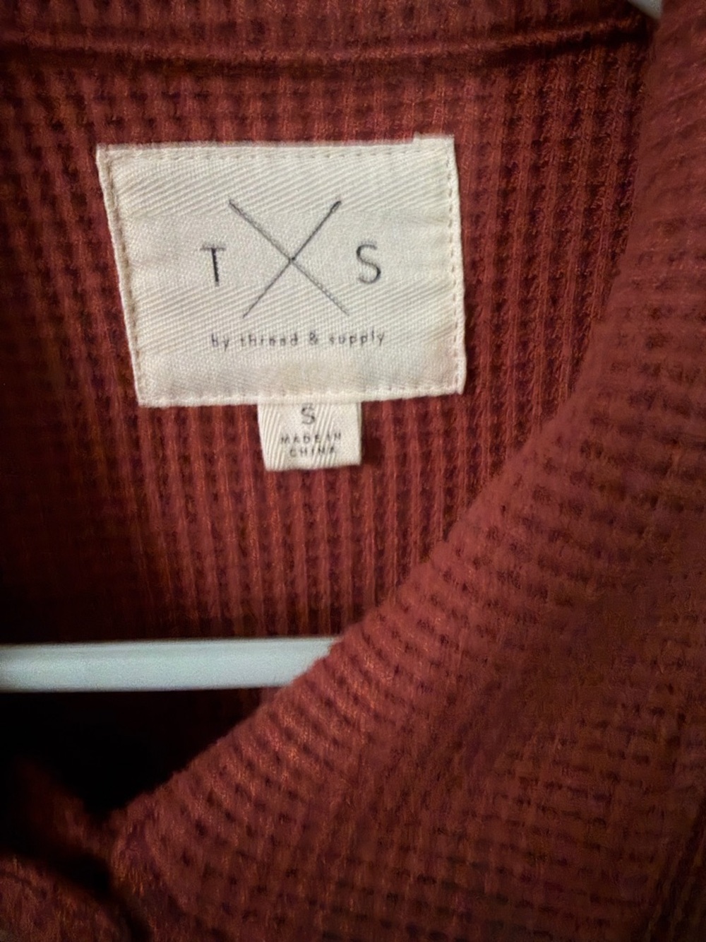 Tuckernuck Waffle-Knit Shacket in Roasted Russet - Picture 6 of 7